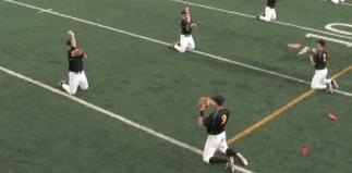INFIELD THROWING PROGRESSION 8-10 MINUTES Wrist Flips - Elbow on glove and elbow even with shoulder. Fingers on top.