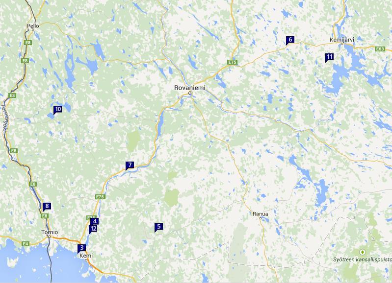 6 (13) Location of Judas animals in Lapland 5.1.2015.