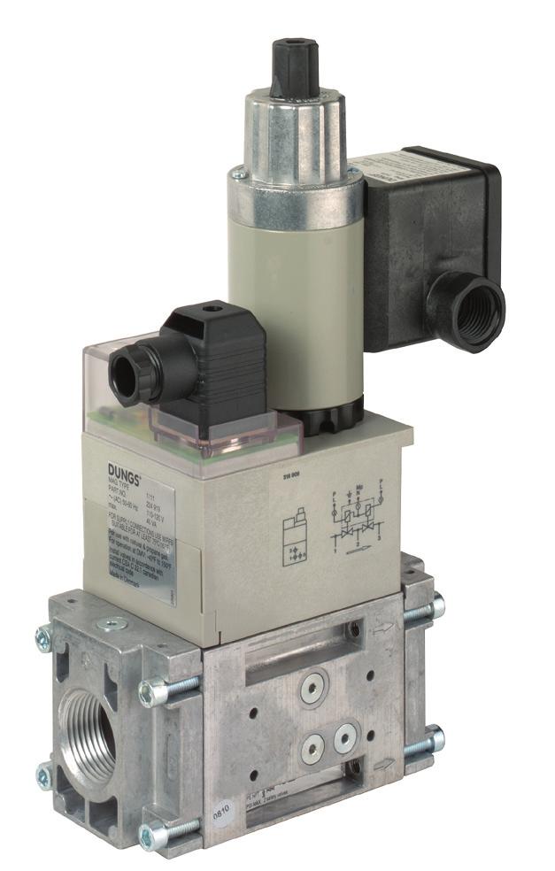 Dual Modular Safety Shutoff Valves with Two-stage operation DMV-ZRD/602 Series DMV-ZRDLE/602 Series Two normally closed automatic shutoff valves in one housing; each with the following approvals.