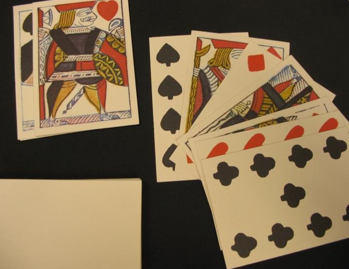 Cards In a similar nature to dice, cards and card games often accompanied gambling.
