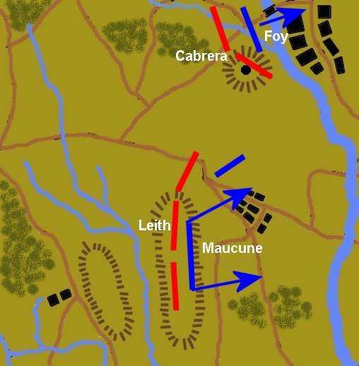 It looks as though the French bridgehead is doomed: In the actual event, Maucune was forced back across the Carrion, but Foy managed