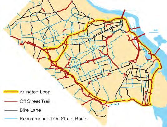 MTP Map Features Street network with a typology for streets Planned new facilities and improvement projects Transit