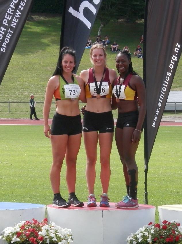 second placed Ashleigh Bennett. The Southland favourites came through as expected at the N.Z. T & F Champs in amilton.