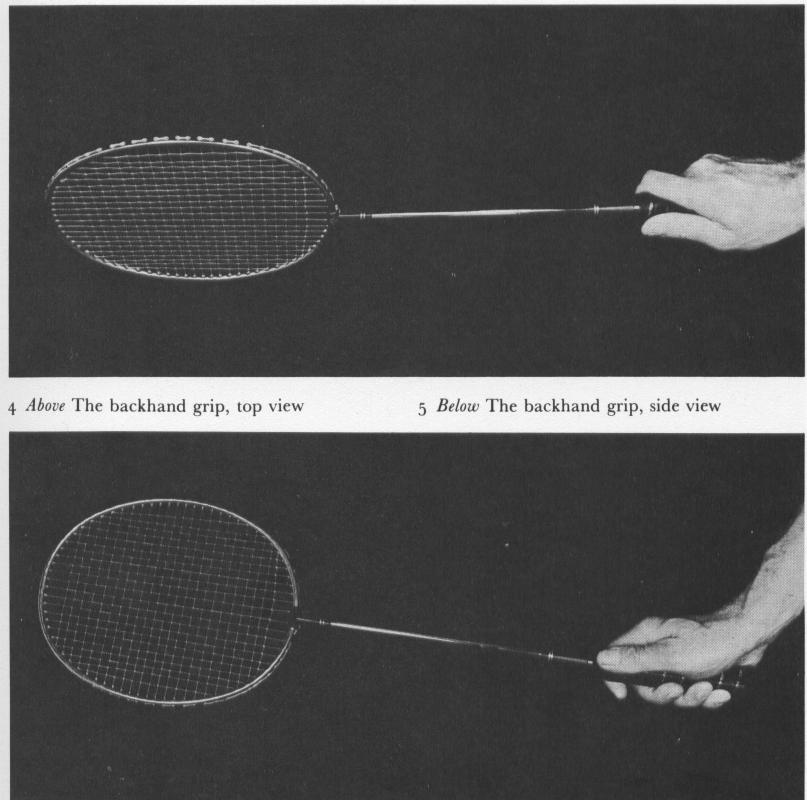 The backhand grips There are two backhand grips, each very effective in certain situations.