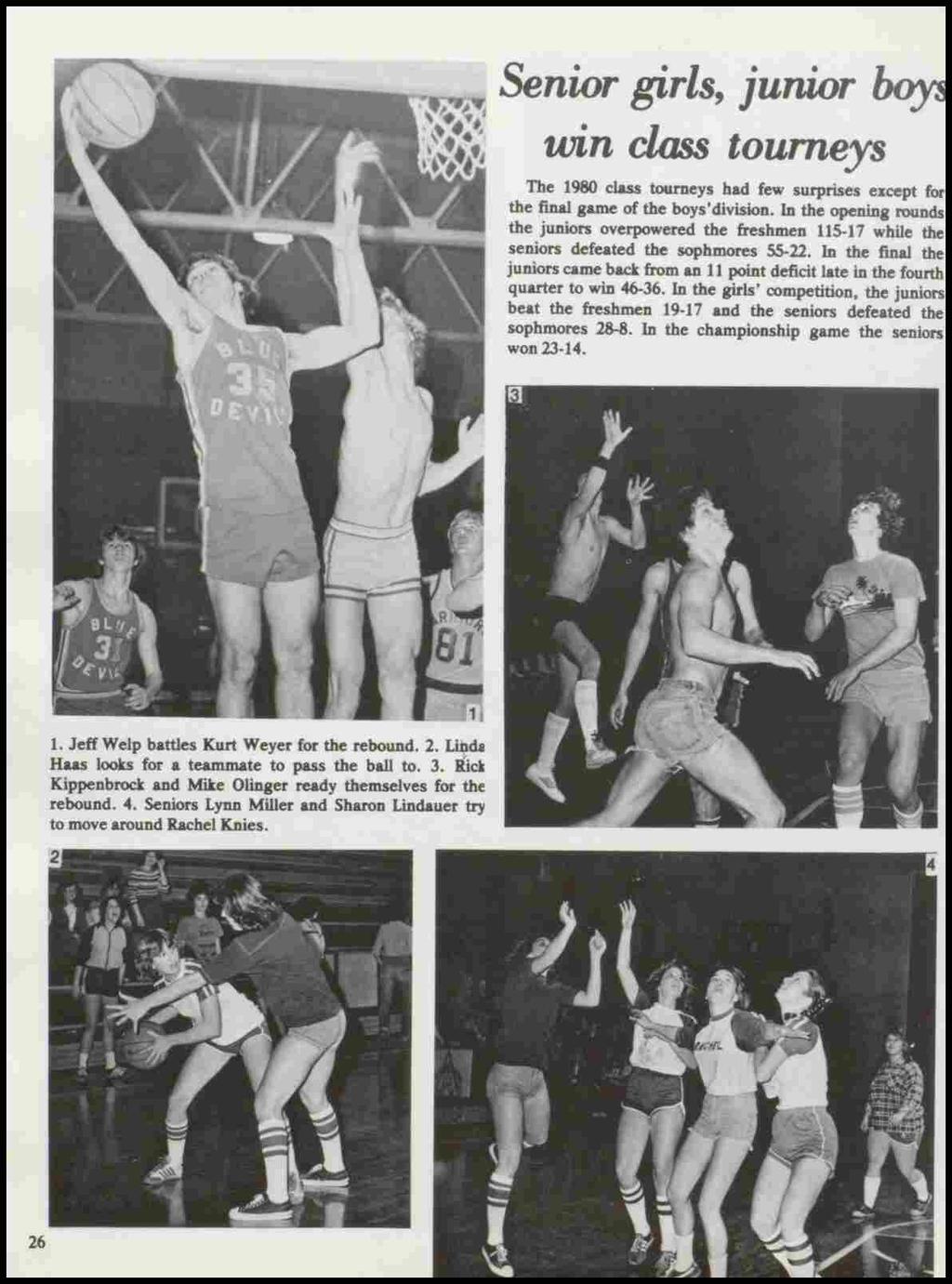Senior girls, junior win class tourneys The 1980 class tourneys had few surprises except the final game of the boys'division.