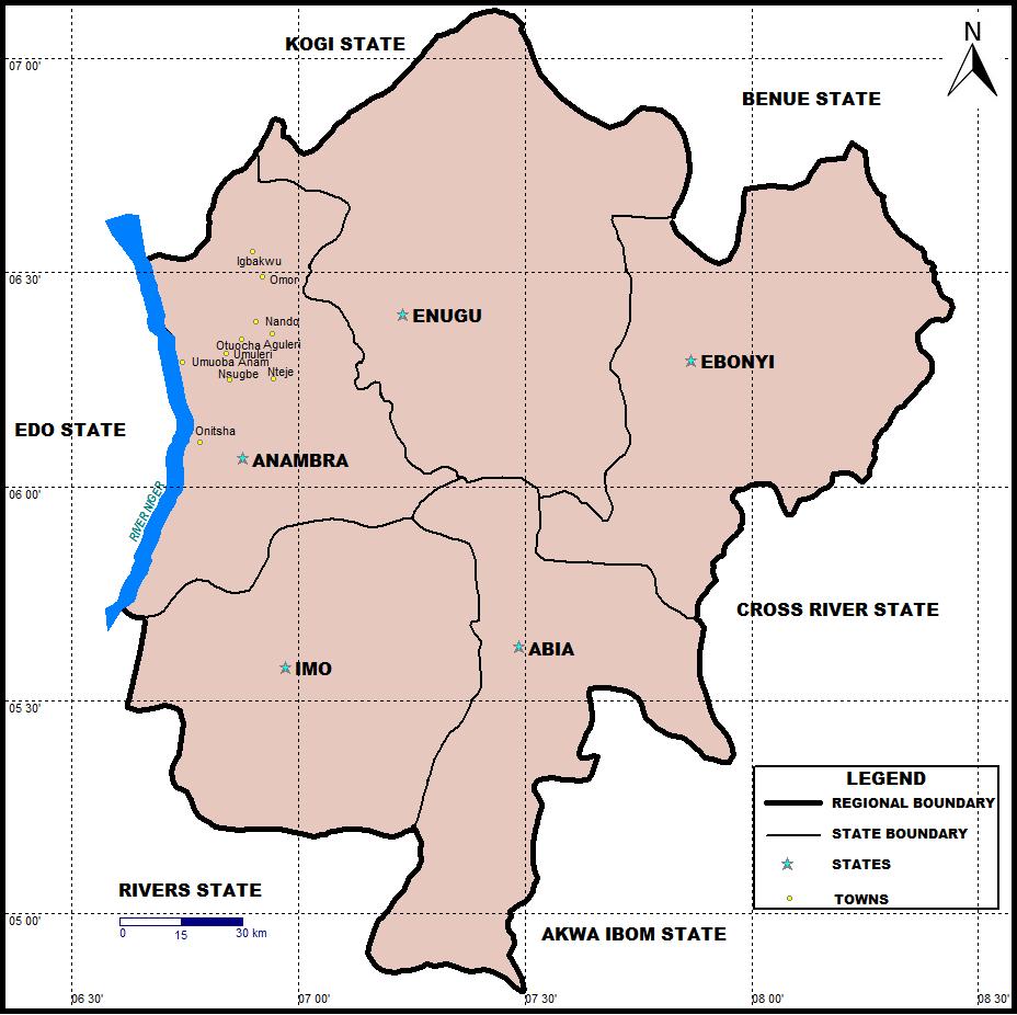 MAP OF IGBOLAND SHOWING