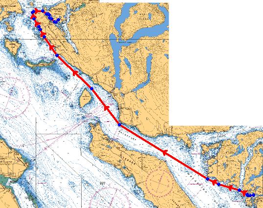 Leg 2: Pender Harbour to Grace Harbour (Anchorage) Distance = 46.