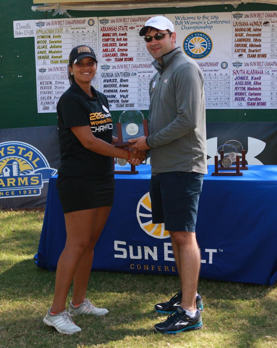 the All There August Challenge where she carded a 54 hole total of 223 Competed as an individual in three events this season before the Sun Belt Conference Tournament Prior to Texas State Competed