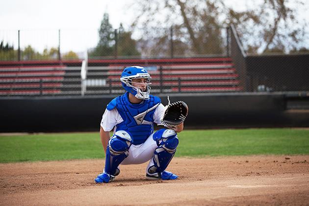 The second stance is more of a ready position when runners are on base.