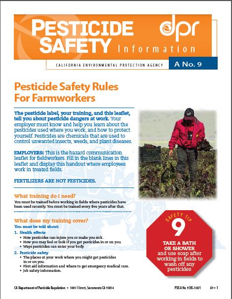 CHANGES TO THE WPS-2017 Pesticide Safety Training for Fieldworkers and