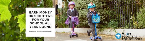 Please use the school code: 9284020 when placing an order. If you are thinking of Christmas already and purchasing a scooter for your child, please have a look at these.