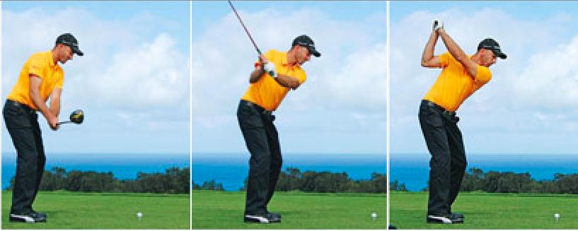 In this description of the golf swing we will say the follow through begins shortly after the ball strike, and ends when we arrive to our posing stance.