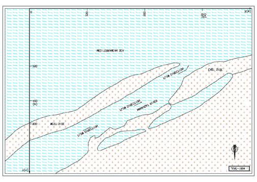 Figure 4:Shoreline Measurement of Manavgat River Mouth ( June, 1994) Figure 5: Shoreline Measurement of Manavgat River Mouth ( February, 1996) When high flood combines with the storm