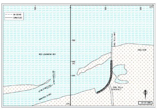 therefore a new entrance width for navigation of 50 m. was dredged coordinates X = - 170m. and Y= 440m. as given in Figure 9.