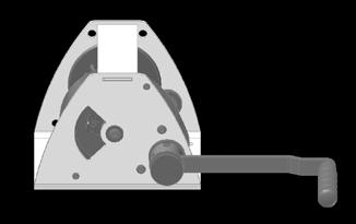 Fixing When the winch is wall-mounted, add a washer (see below) between the frame and the wall for each screw: length of 4 mm for GR