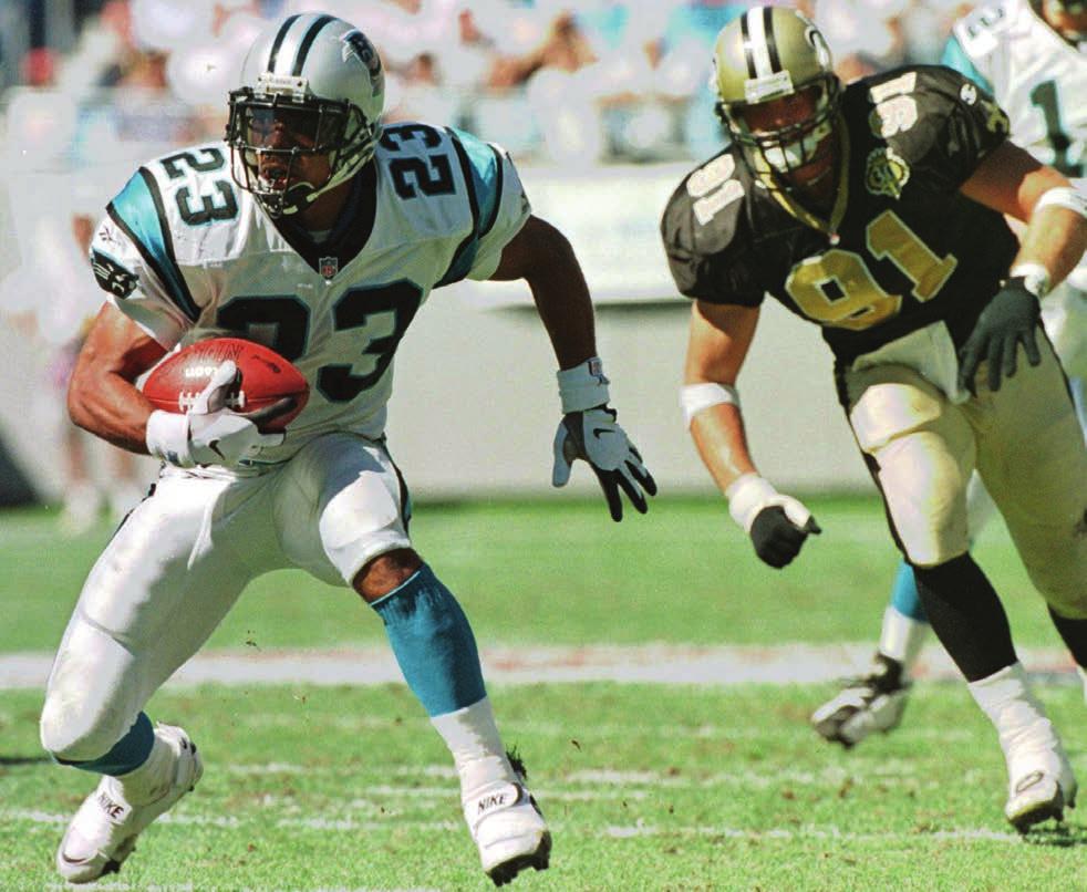 LEFT: Sam Mills (51) during a game against the Jacksonville Jaquars in 1996.