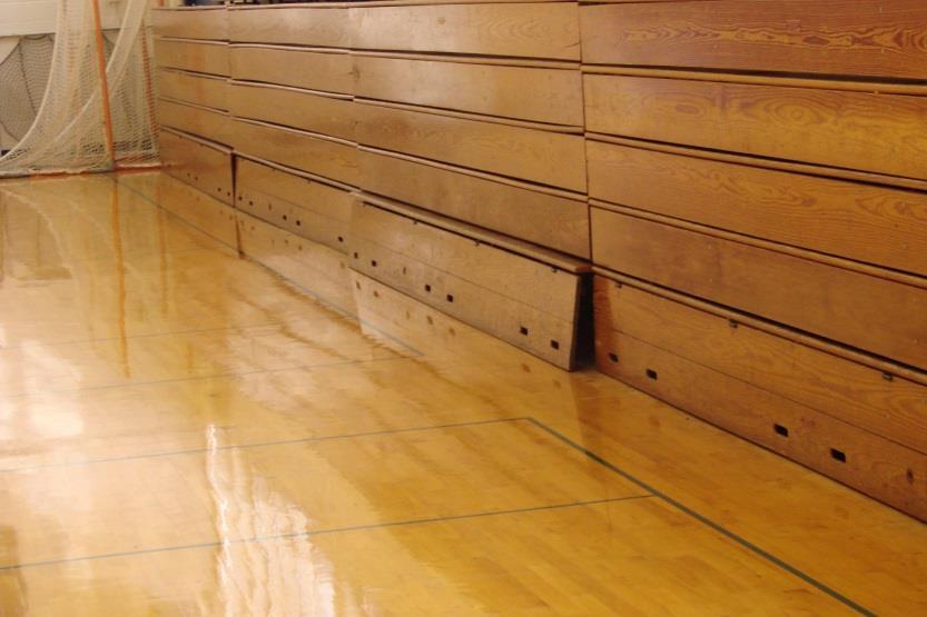 R i s k M a n a g e m e n t A s s e s s m e n t P a g e 10 Figure #10 Gym Bleachers Figure #10 represents how the bleachers in the main gym were closed and put away after their last use.