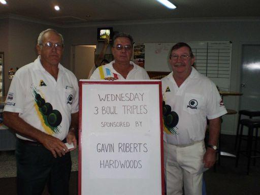 Open Triples Runnersup May 18 th - Bill Edward s team from Kilcoy Games for All There are a few Team spots available for the Mixed 3 Bowl Pairs played on the first Tuesday of each month.