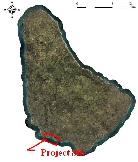 Figure 1.1. Project Site Location The south coast of Barbados is a densely populated region with the section of shoreline in question being almost entirely developed.