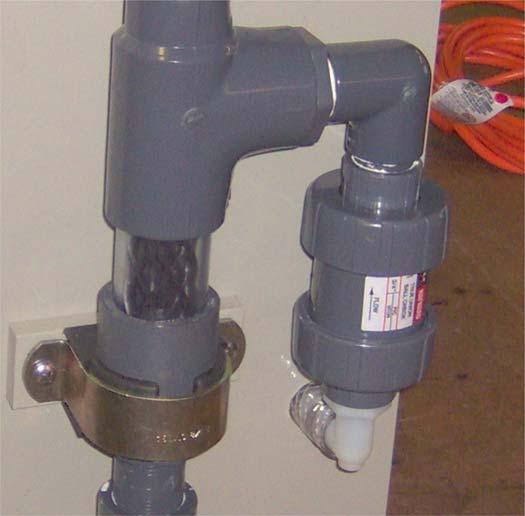This water is fed into the system behind the primary mixing head and directly in front of the secondary static mixer located on the right hand side of the unit.