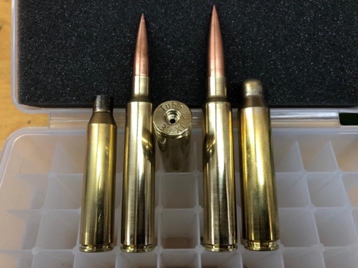 I loaded a single 33XC case over 20 times when breaking in one of the Schneider.338 barrels. Info on 33XC leadcore/jacketed bullets versus turned solid bullets.