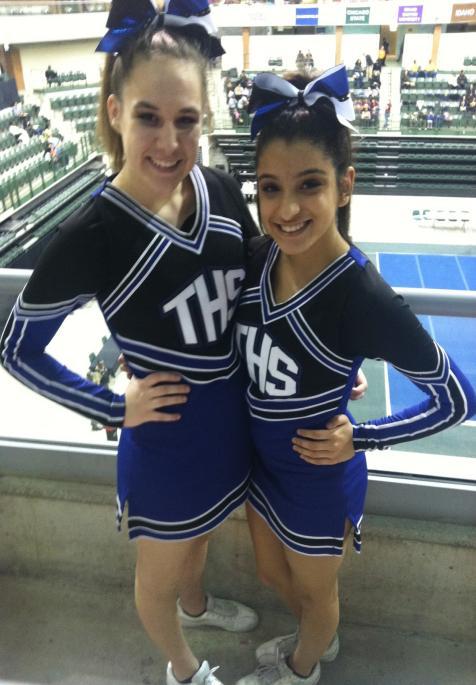 Kate Williams and Eustathia Kaldis (AVID I) 3 rd place at the City cheerleading cheer competition at CSU.