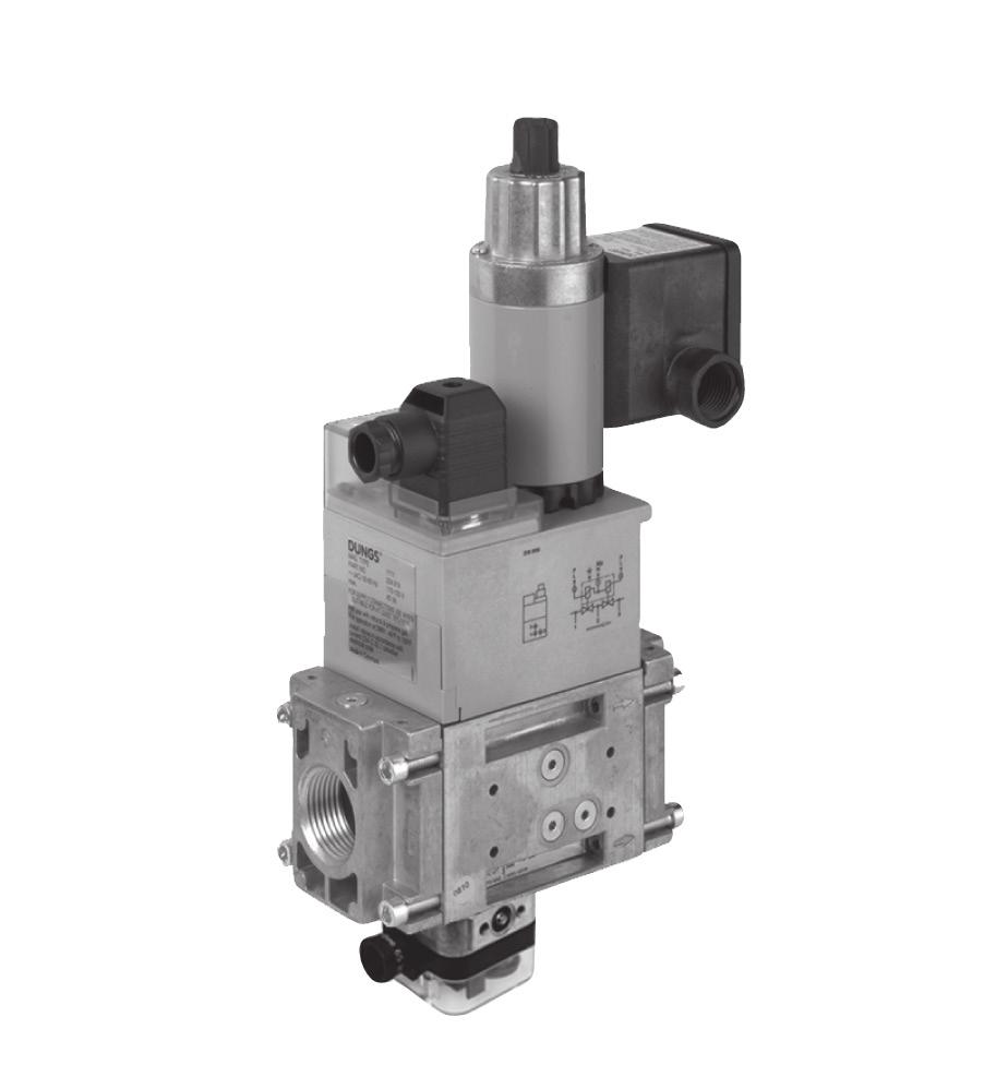 Dual Modular Safety Shutoff Valves with Two-stage operation and Proof of Closure DMV-ZRD/612 Series DMV-ZRDLE/612 Series Two normally closed automatic shutoff valves in one housing.