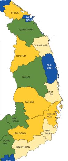 Mapping of Provincial Performance by PAPI 2011 - Central Coastal Provinces Best performers: Quảng Bình, Bà Rịa-Vũng Tàu, Long An, Quảng Trị, Hà Tĩnh, Sơn La, Nam Định, Lạng Sơn, Bình Định, Hòa Bình,