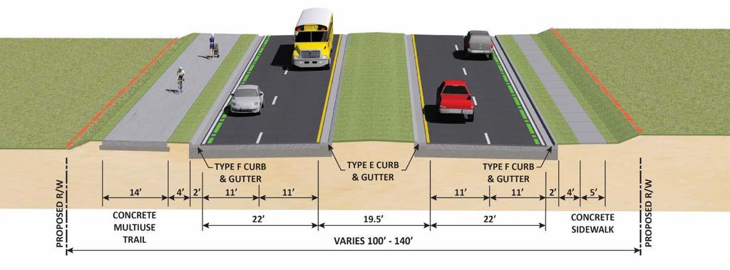 Preferred Alternative Centered/Hybrid Alignment Centerline of Existing Roadway is Maintained