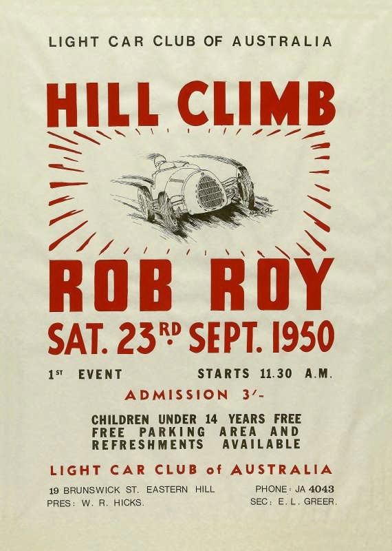 Rob Roy is the most historic hillclimb venue in Australia.