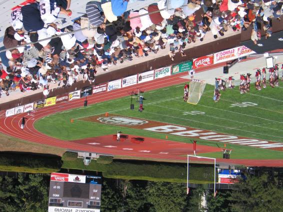 Brown Stadium Signage: Football End zone static signs displayed at all home Football games played at Brown Stadium.