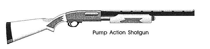 Pump Action Pump Action is another manually operated style of action. It requires you to pump a hand grip to cycle the rounds.