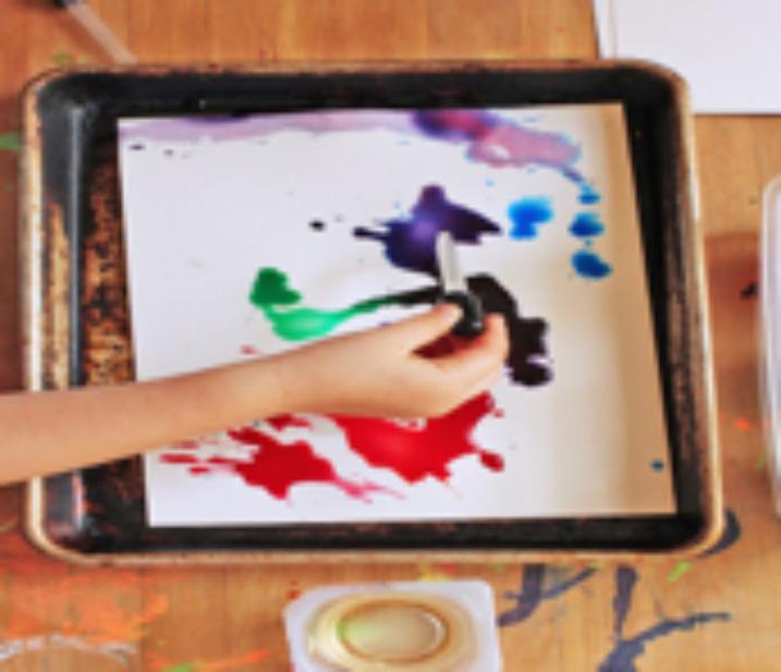 CHAMP S ART BOX ABSORBING ARTWORK This unusual art-and-science activity uses salt, glue, and food coloring to create colorful 3-D drawings.