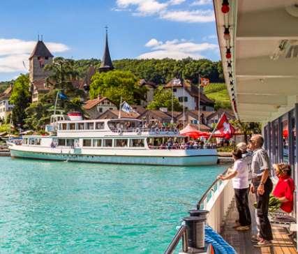 Itinerary Day to Day Day 1: Interlaken The town between Brienz and Thun Lakes is a popular start for a tour of the Aare ravine the mountain scape of the Bernese Uplands.