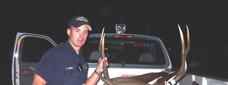 P AGE 4 OREGON STATE POLICE FISH & WILDLIFE NEWSLETTER Illegal Duck Hunting Senior Trooper Elmenhurst (Springfield) followed up on a duck hunting violation that occurred on the Fern Ridge Wildlife