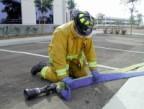 The total hose that ends up on the shoulder may be up to 100 ft.