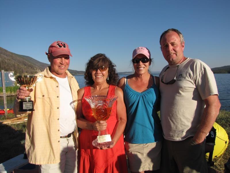 Page 7 of 9 Kirk Seitz, Marie Gary, Laurita Green, and Greg Van Noy sail "Hornet" to victory in the 2012 Hebgen Cup