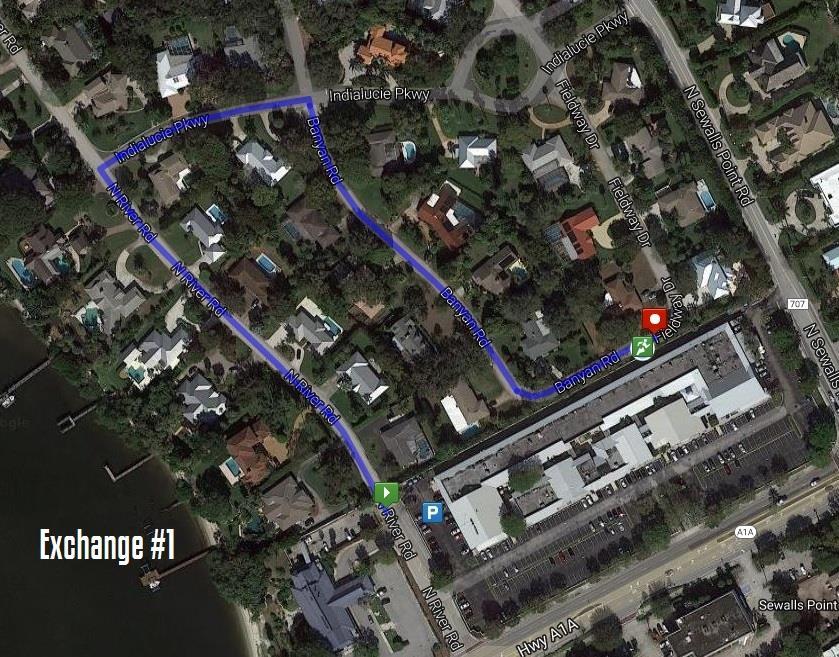 3 Miles Start: Memorial Park to 2 Banyan Rd Stuart, FL Parking for Start of Leg 1: 300 SE Ocean Blvd Stuart FL 34994 Parking for End of Leg 1: