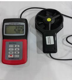 109 made by the disc is calibrated into air velocity in m/s. Air velocity can also be measured in knots or Kilometers per hour using such anemometer. It works safely even in the range of 25-30 m/s.