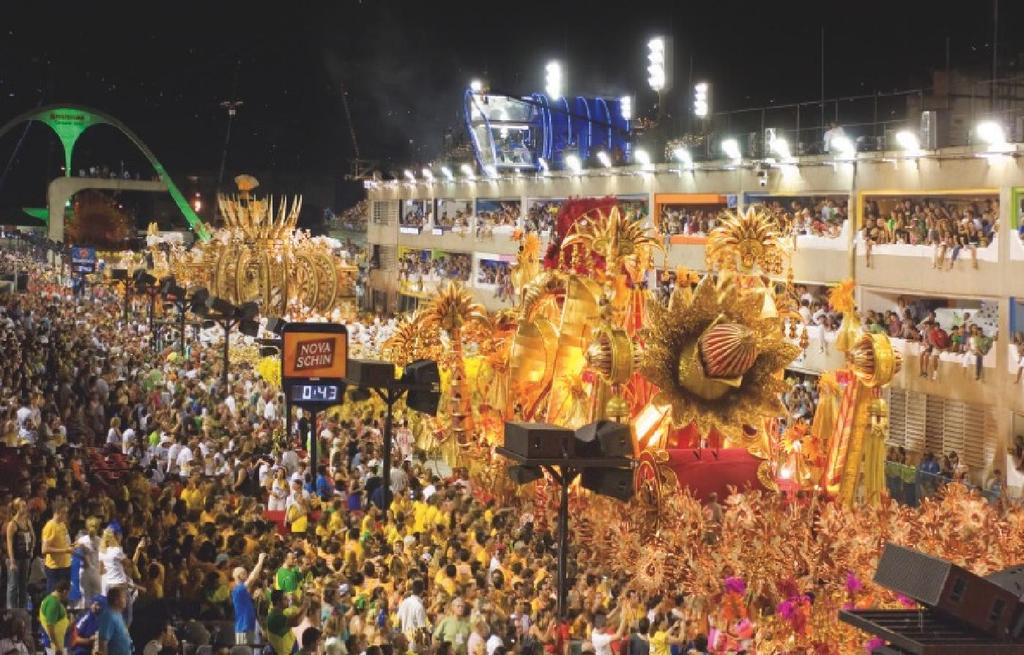 return TO THE Sambadrome When: Monday 8 February, 18:00hrs until Tuesday morning Code: SECTOR5-16 During Rio Carnival the top 12 Samba schools parade in the Sambadrome; 6 parade on the Sunday night