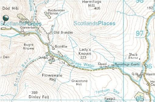 In the map below, if someone is of the hill it is felt to be Hermitage Hill because it is a prominate feature on maps.