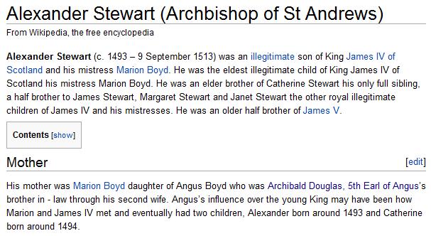Had a difficult time figuring out why a Robert dies at Flodden. Puts James IV, plus Archibald Douglas 5th Earl of Angus who transferred land of the Hermitage to Patrick Hepburn 1st Earl of Bothwell.