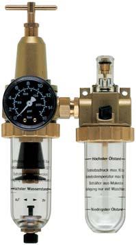 Two-Piece Maintenance Units STANDARD A maintenance unit consisting of a filter pressure regulator and lubricator with a double nipple.