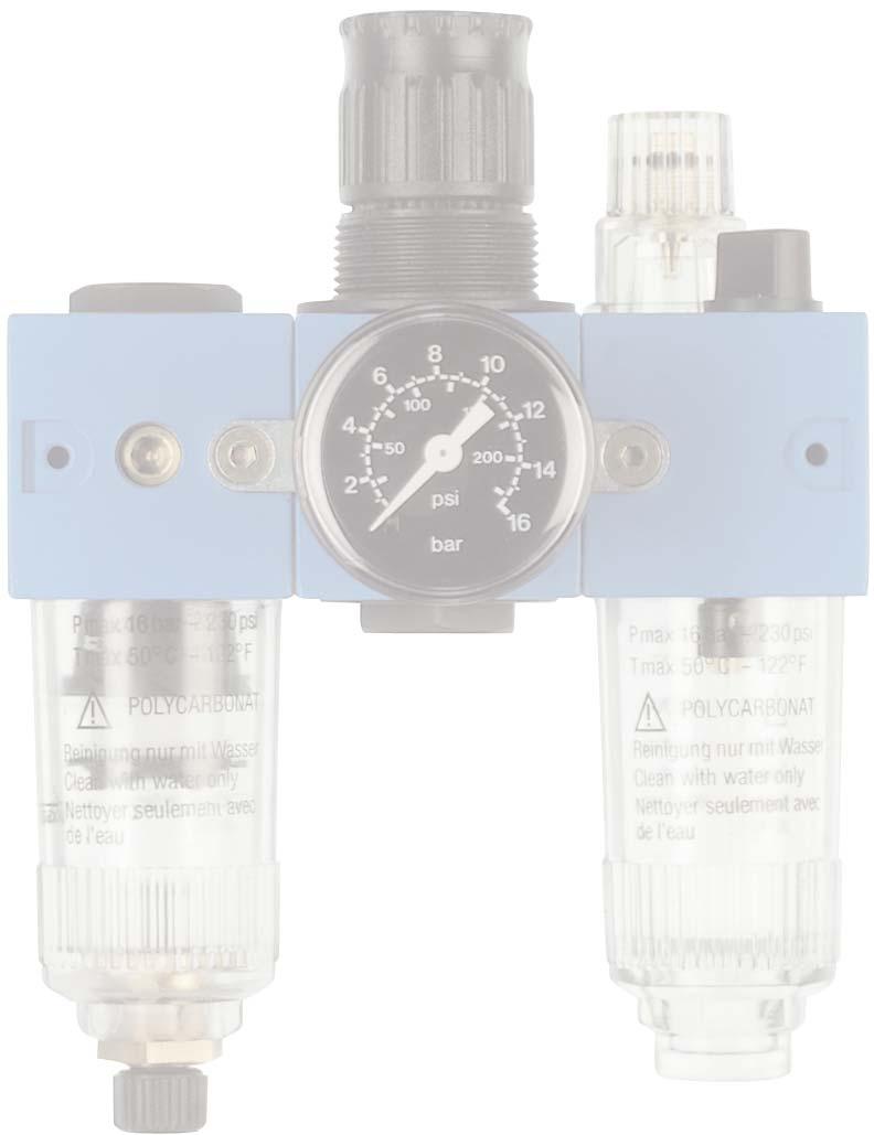 List of Contents AIRVISION MODULAR Filters Size I, II and III Special Filters Size I and II 3 Pressure Regulators Size I, II and III Fog-Lubricators Size I, II and III 5 Filter Pressure Regulators