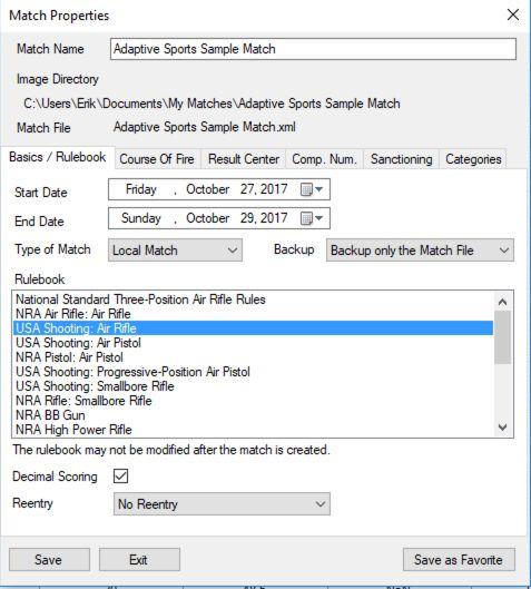 Match Setup: Rulebook Use meaningful names Dates are