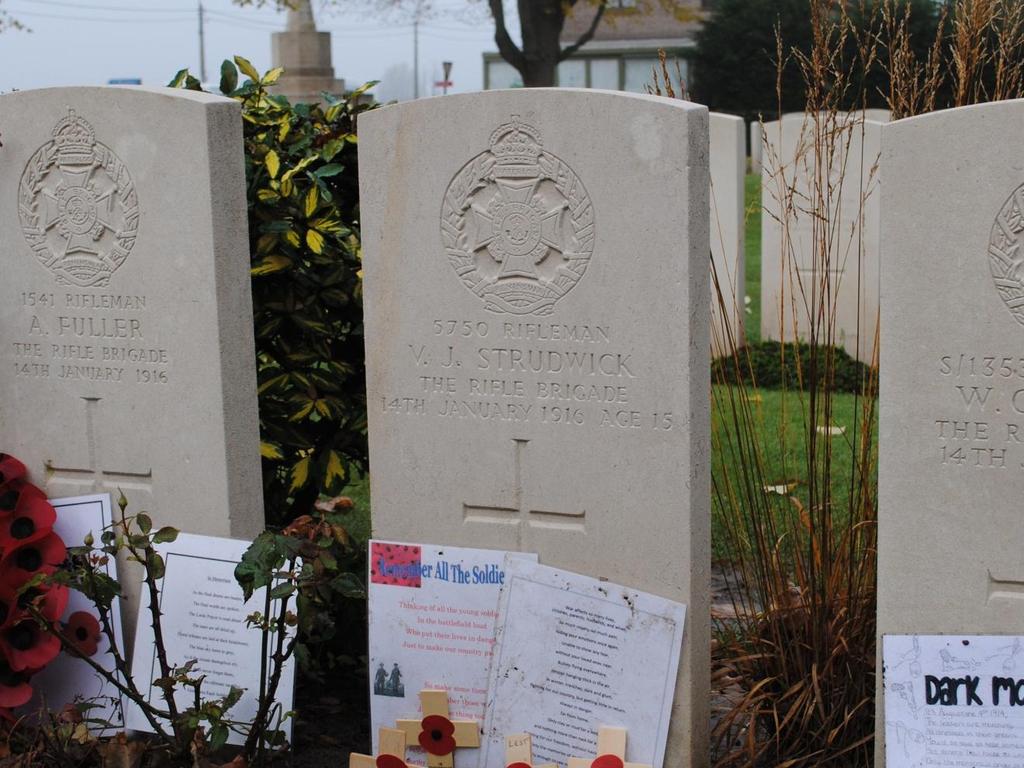 World War One. Essex Farm Cemetery, near Ypres, Belgium We found here the youngest soldier to die in World War one.