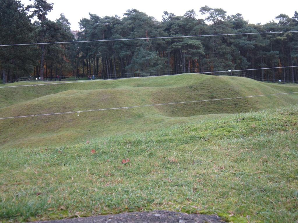 This is the view from the Canadian trenches. It looks hilly but these are the bomb craters. It was like this all over the battlefield.