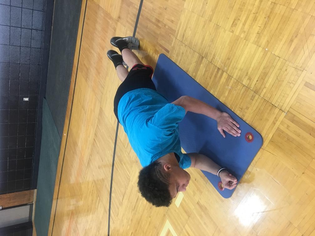 arm at a time, move down to forearms on the mat (Low