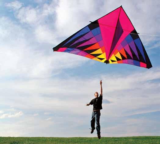George Peters Moth Delta is a natural for the sky Inspired by the shape of Hawk Moths, this unique delta design flies at high angles and pulls lightly on the line for such a large kite.
