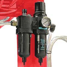 Inlet (Filter / Lubricator) set at 80-90 psi Water